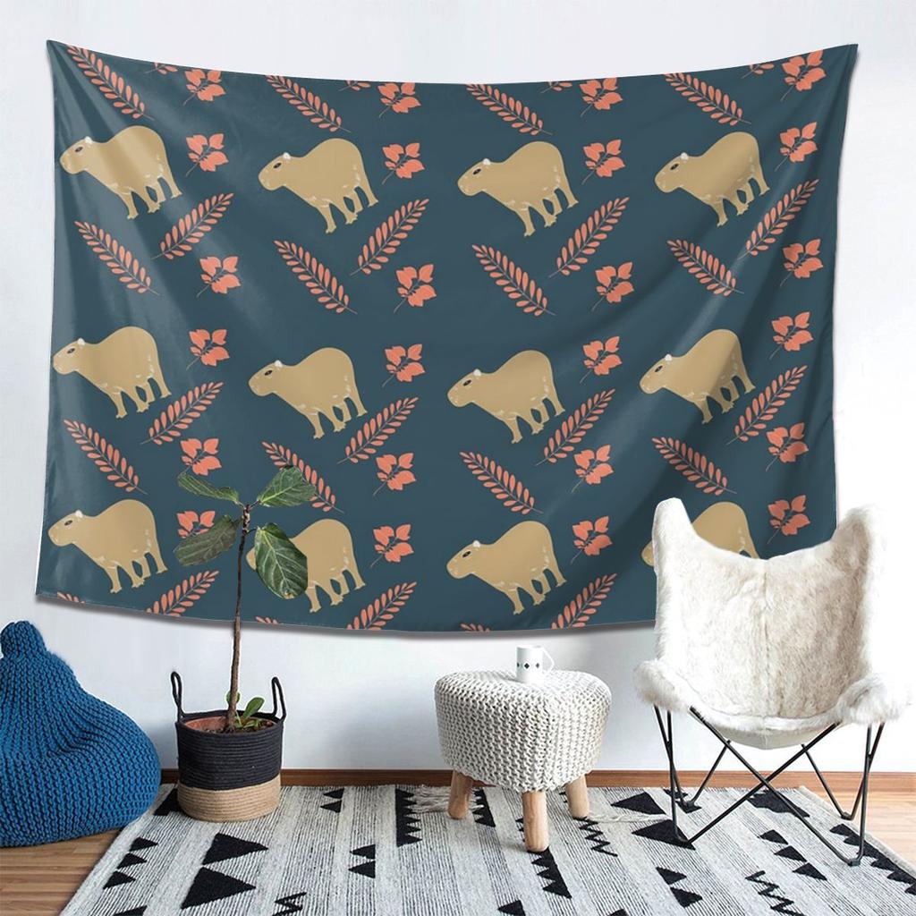 Capybara Animal Pattern Tapestry Wall Hanging Aesthetic Home Decoration Tapestries for Living Room Bedroom