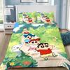 Cartoon Duvet Cover Pillowcase C-Crayon Shin Chans Bedding Set For Kids Adults Single Double Large Sizes Bedroom Decor Gift