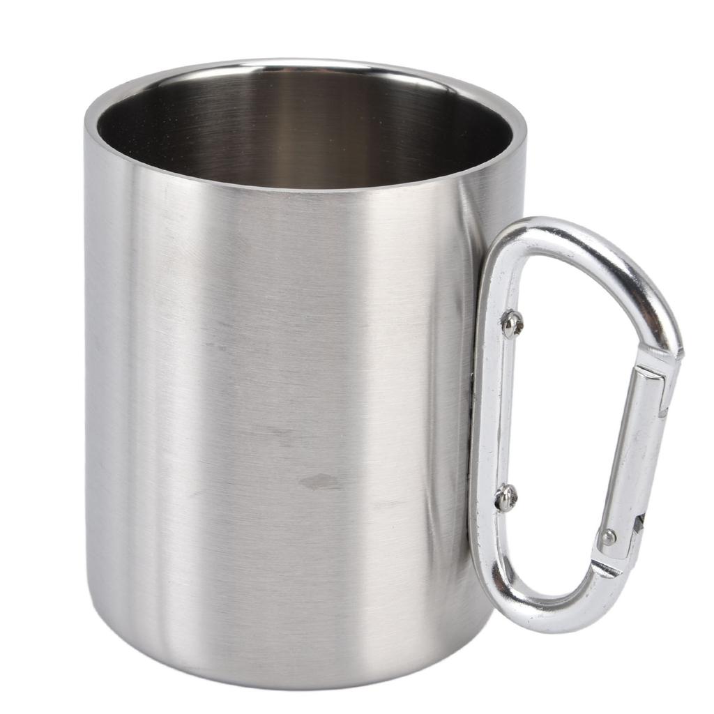 Stainless Steel Mug 360ml Double Wall Comfortable Handle Glossy Surface Exquisite Durable Stainless