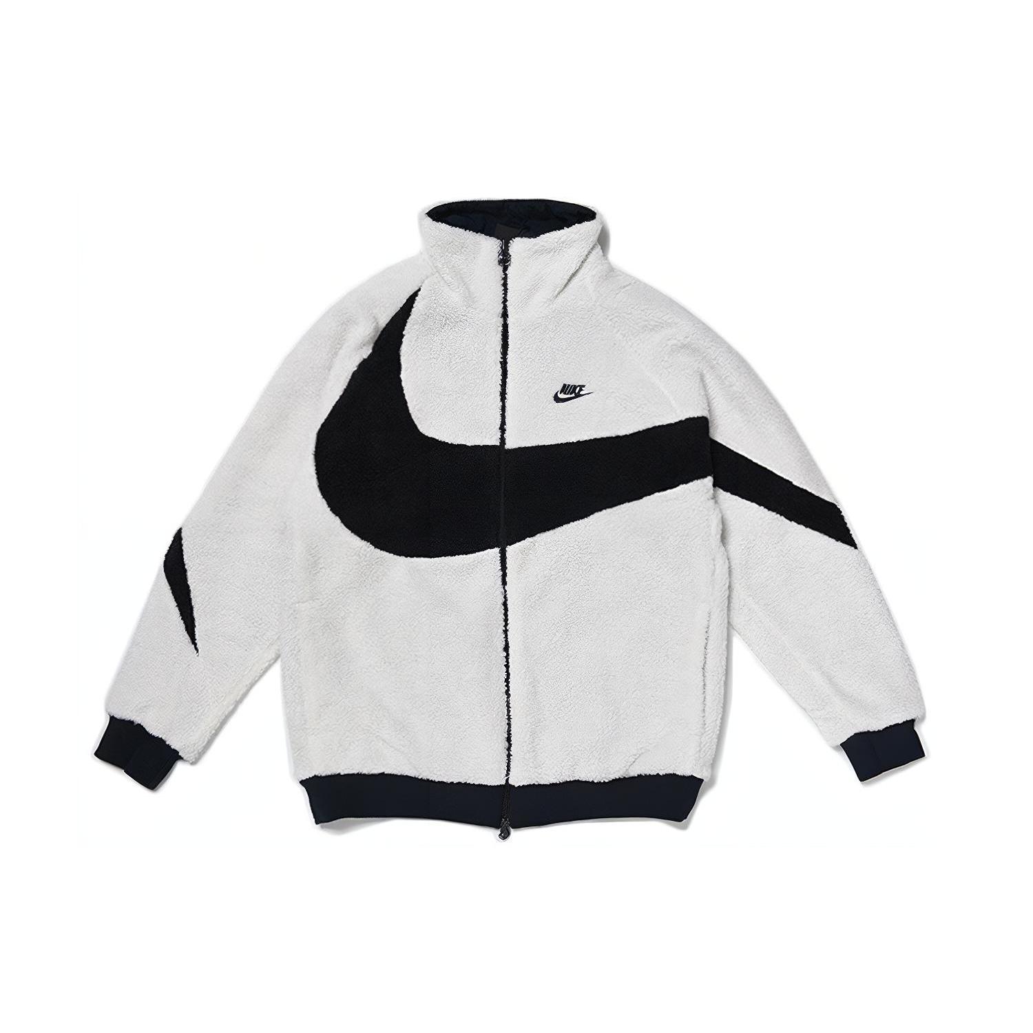

New Nike Big Swoosh Reversible Boa Jacket Asia Sizing White Black BQ6546-114 S