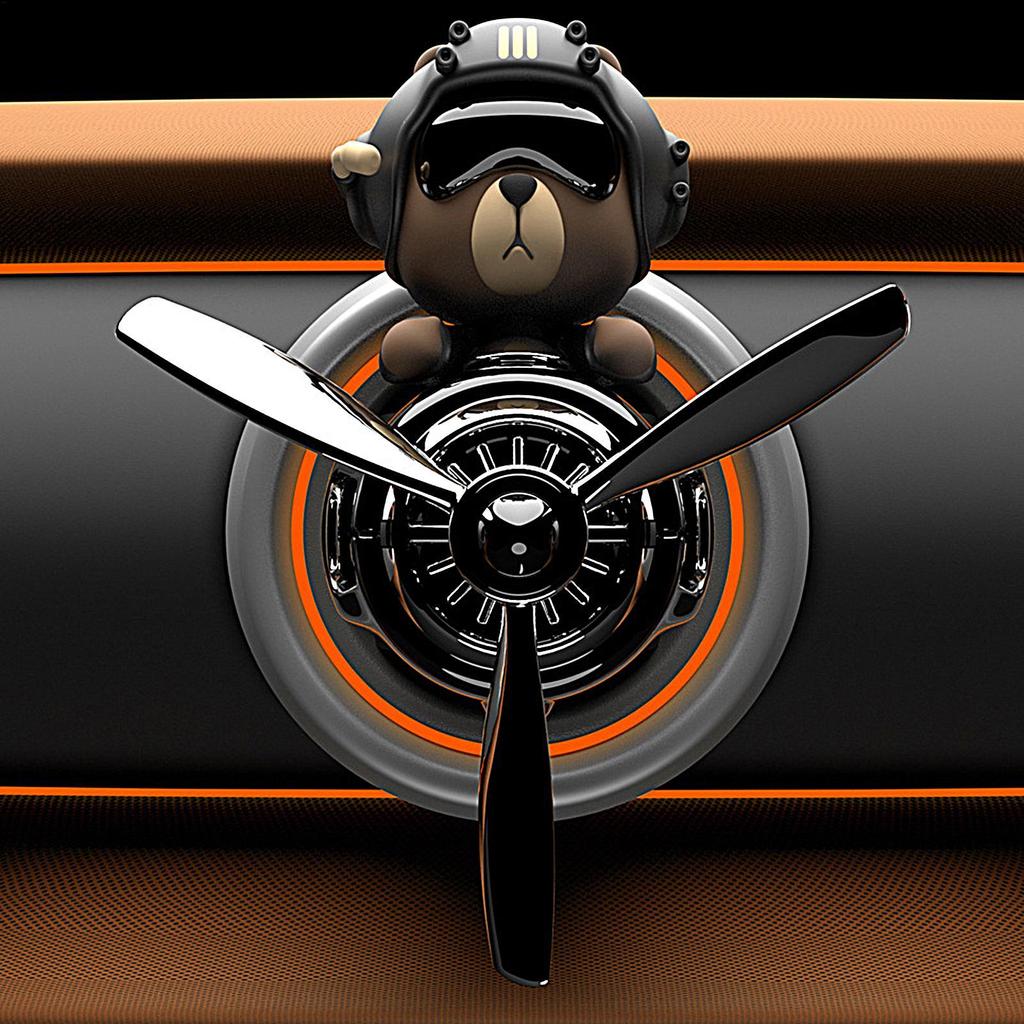 rotating propeller plane Car Air Freshener Head shaking Pilot Bear aroma Diffuser Air Vent Clip Car perfume fragrance Decoration
