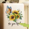 Butterfly and Sunflower Window Sticker Colorful Window Cling Decoration for Home Bedroom Living Room Glass Decor