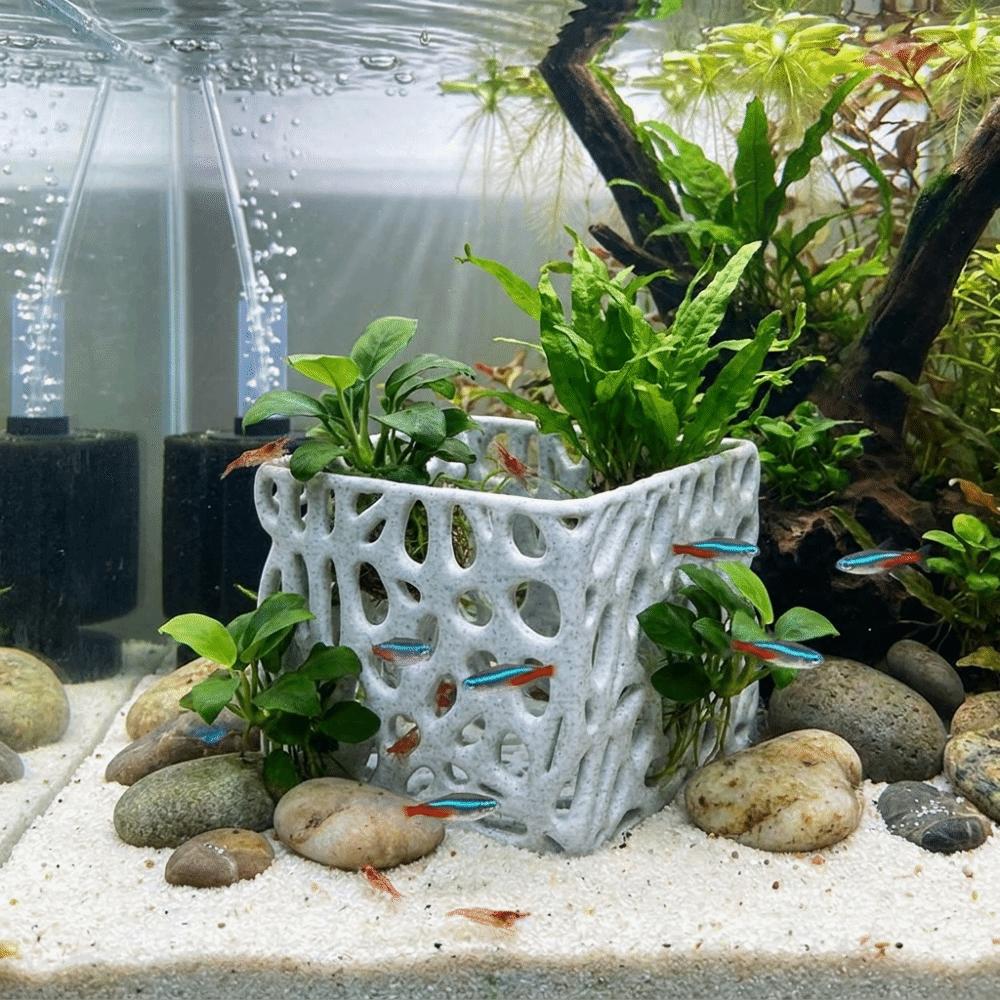 Porous Structure Fish Hiding Cave 3D Printed Shrimp Shelter Fish Tank Landscape