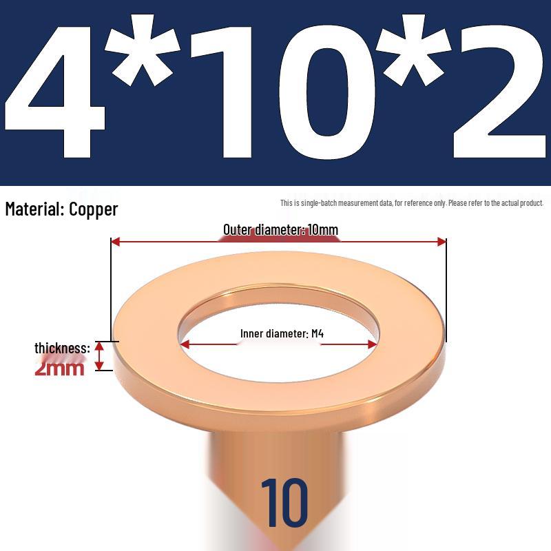 National Standard Red Copper Gasket Seal Ring and Flat Washer M3-M60mm for Marine Instruments