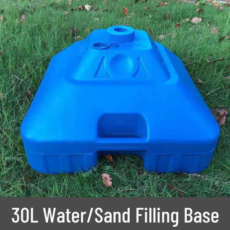 Outdoor Sun Umbrella with Stand: Water/Sand-Fill Base, Ideal for Advertising, Free Shipping 30L Plastic Base (Water/Sand Fillable) синий