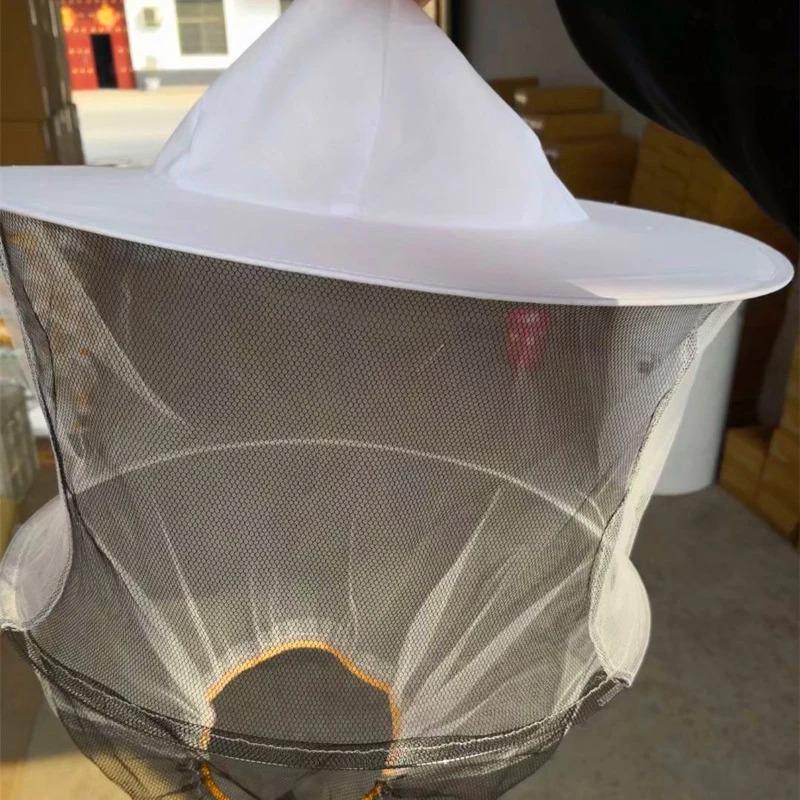 Beekeeping Hat with Double Wire Veil, Professional Bee Suit Head Protection, Breathable Beekeeper Helmet for Hive Inspection