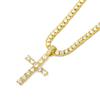 Mens Cross Pendant Necklace 4mm Full Diamond Tennis Chain Stylish Hip Hop Jewelry Gift for Him