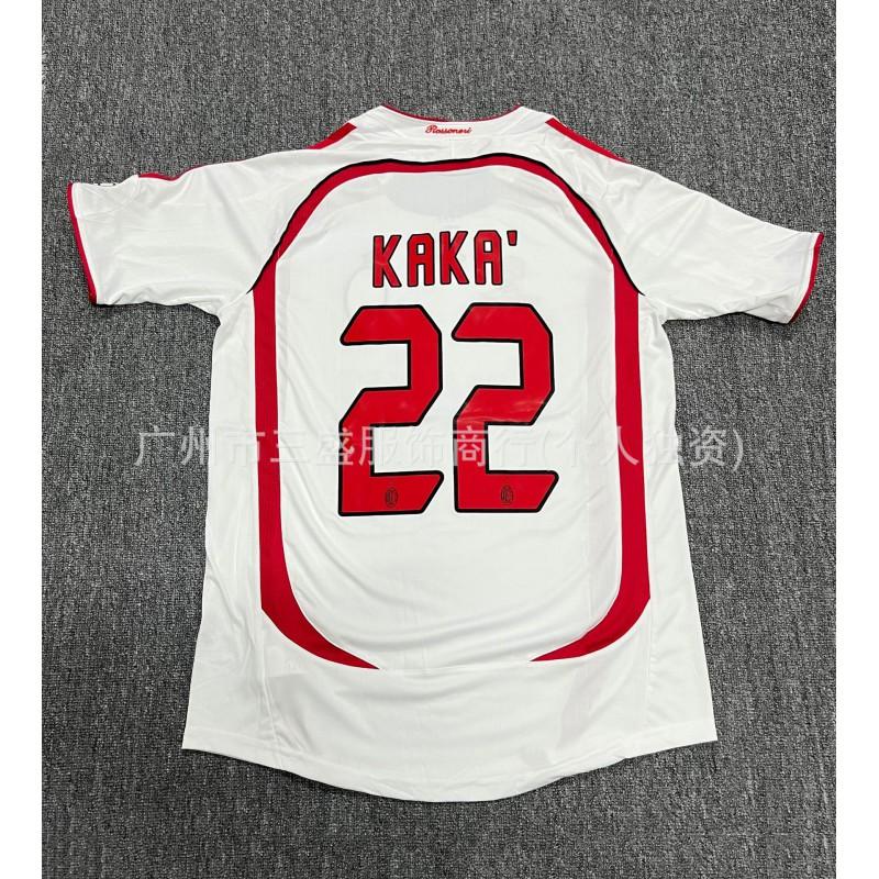 Retro AC Mailand 2006-07 Heim Auswärts Kaka 22 Fußballtrikot T-Shirt Herren Damen Sportbekleidung