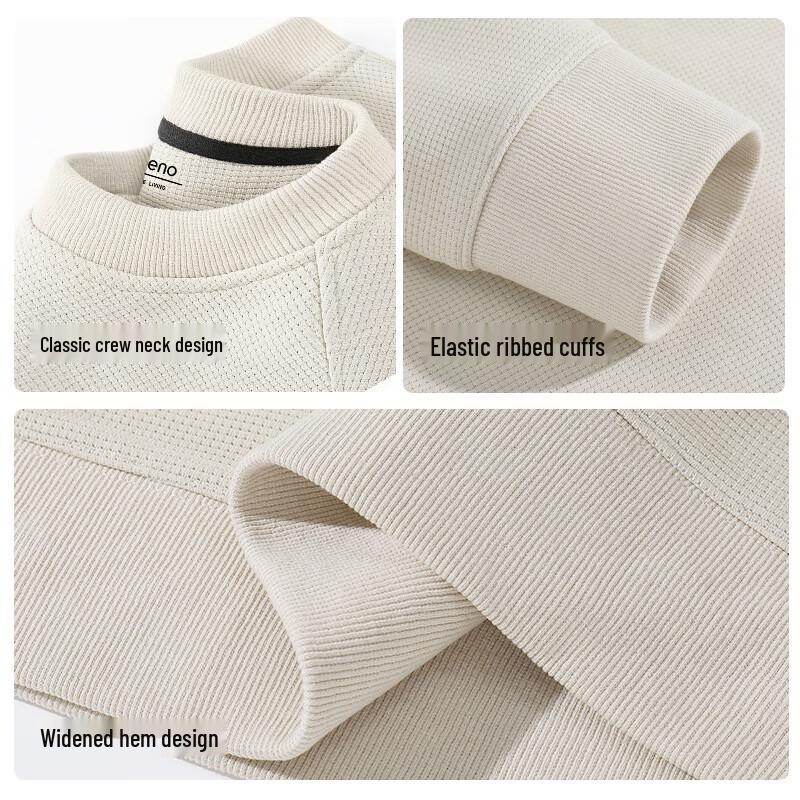 Baleno Waffle Knit Panda Graphic Crew Neck Sweatshirt