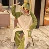 Thicker Women Pajamas Warm Sweet Hooded Nightgown Winter Flannel Kawaii Home Clothes Female Cute Soft Chic Robes