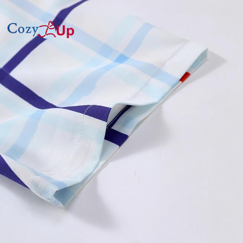 Men's Blue Red Plaid Men's Short Sleeve Shirt Men's Shirt Summer 2025 New