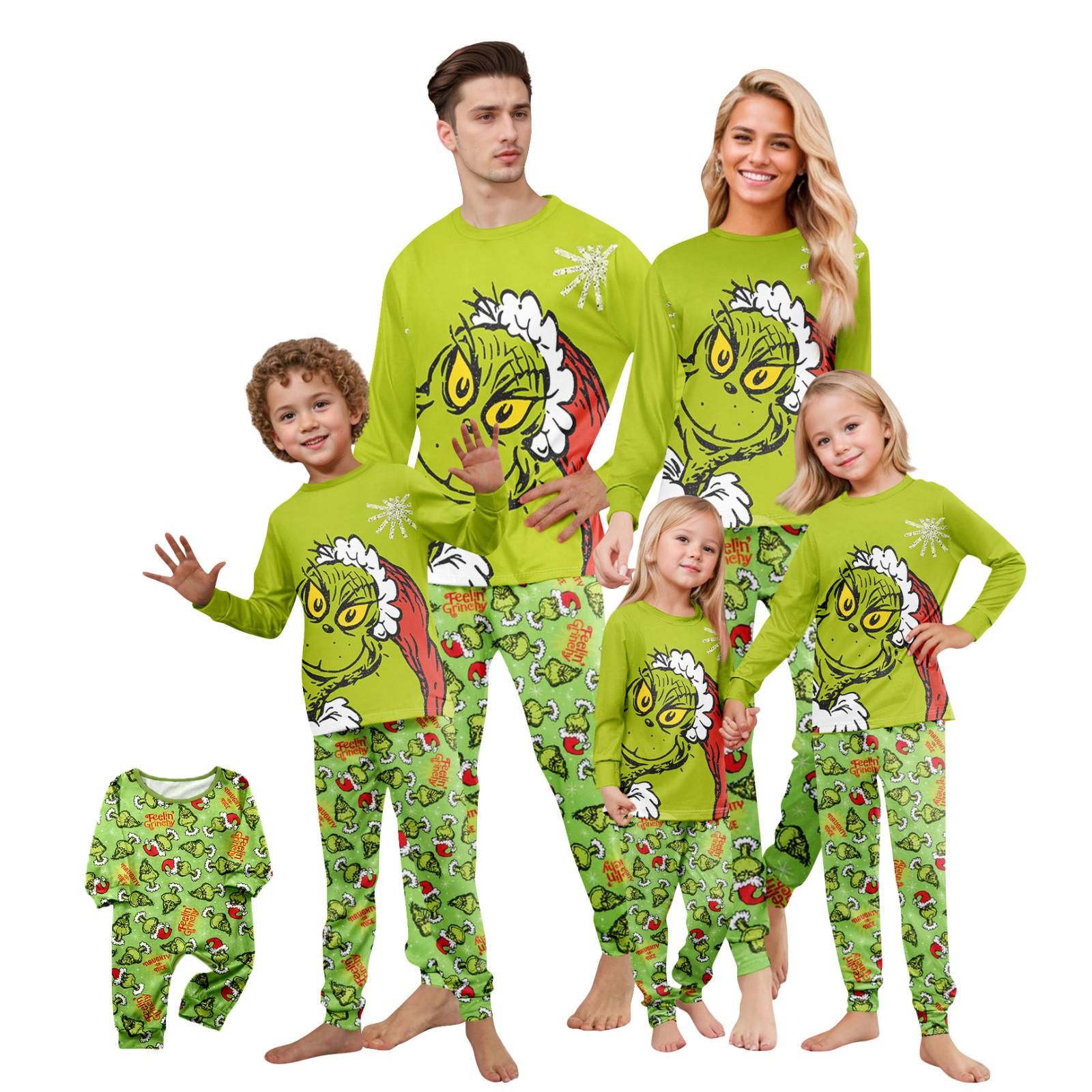 

Рождественский принт милый семейный комплект пижамы, домашняя одежда, семейный комплект топ с длинным рукавом и штаны комплект