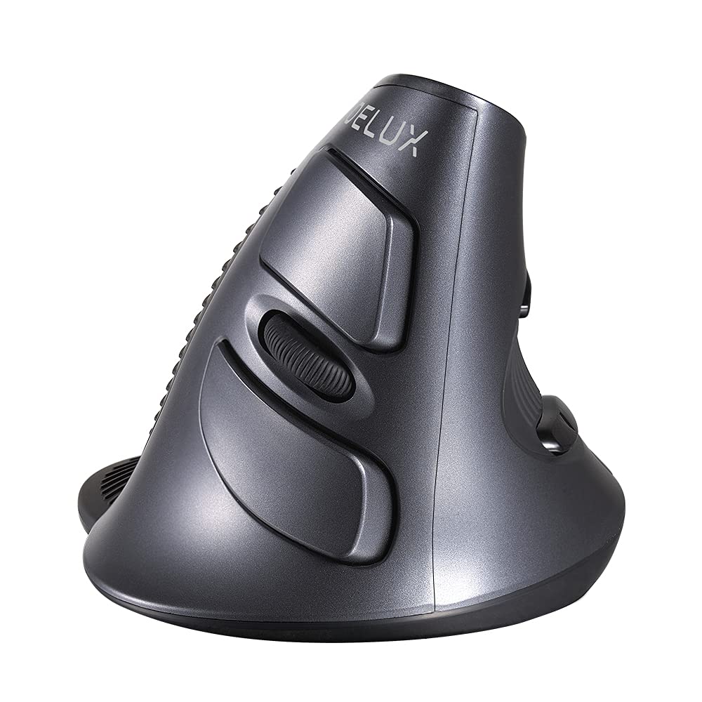 

DELUX Wireless Ergonomic Mouse Quiet Vertical Removable Wrist 6 Carpal Hand for 2.4G Mouse, Rest, 800/1200/1600DPI, Buttons, Tunnel, Wrist, Fatigue,