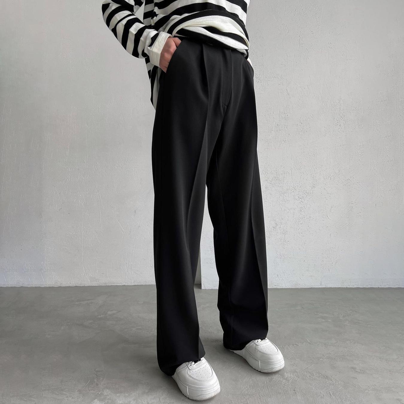 

Женские свободные прямые брюки на весну и лето, костюм, брюки L чёрный