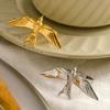 Stainless Steel Peace Dove Elegant Open Rings for Women Adjustable Punk Style High-End Retro Style Non Fading Jewelry Accessory
