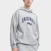 Fila Color Block Hooded Pullover American Style Sweatshirt Men Sweatshirt Flower-Gray F11M349201F-MG