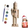 Paint Your Own Wooden Nutcracker Soldiers Wooden Unpainted Soldiers Wood Nutcracker Unfinished with Paint Kit for Kids Adults