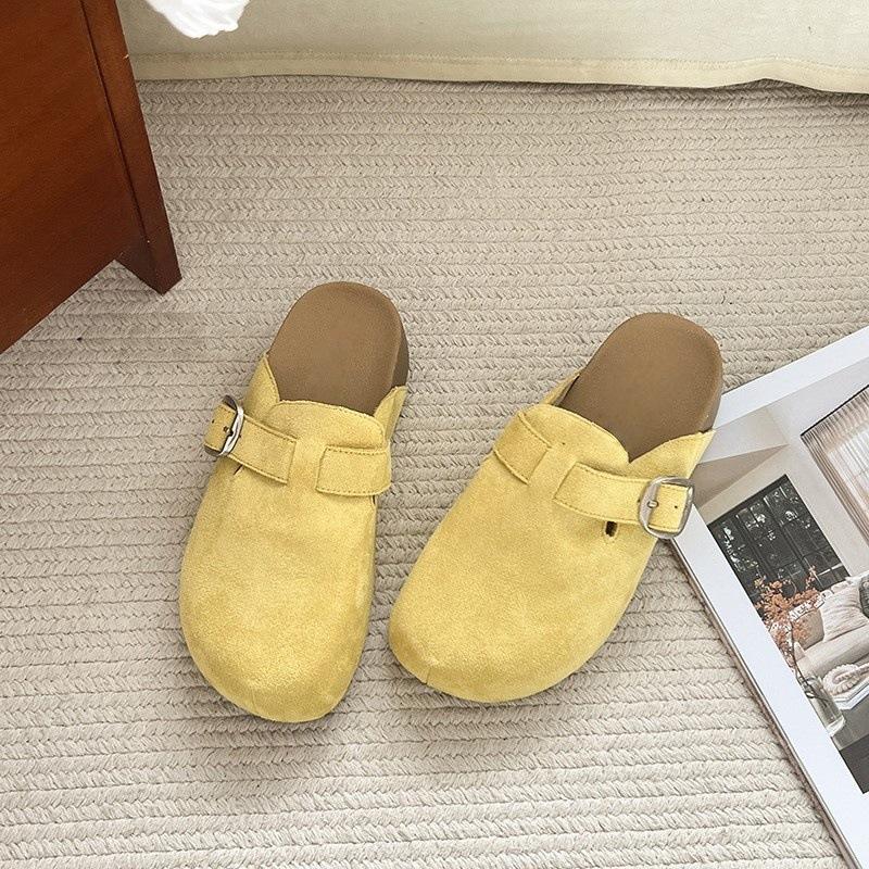 Thick-soled bag head and half slippers for women to wear in spring, ugly and cute, versatile, lazy people pedal Birkenstocks with one foot