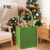 Thickened Felt Snack Carrier Christmas Candy Bag, Santa Claus Snowman Patterns Treat Pouch, Large Capacity Party Favor Bag Tote for Holiday Favors And
