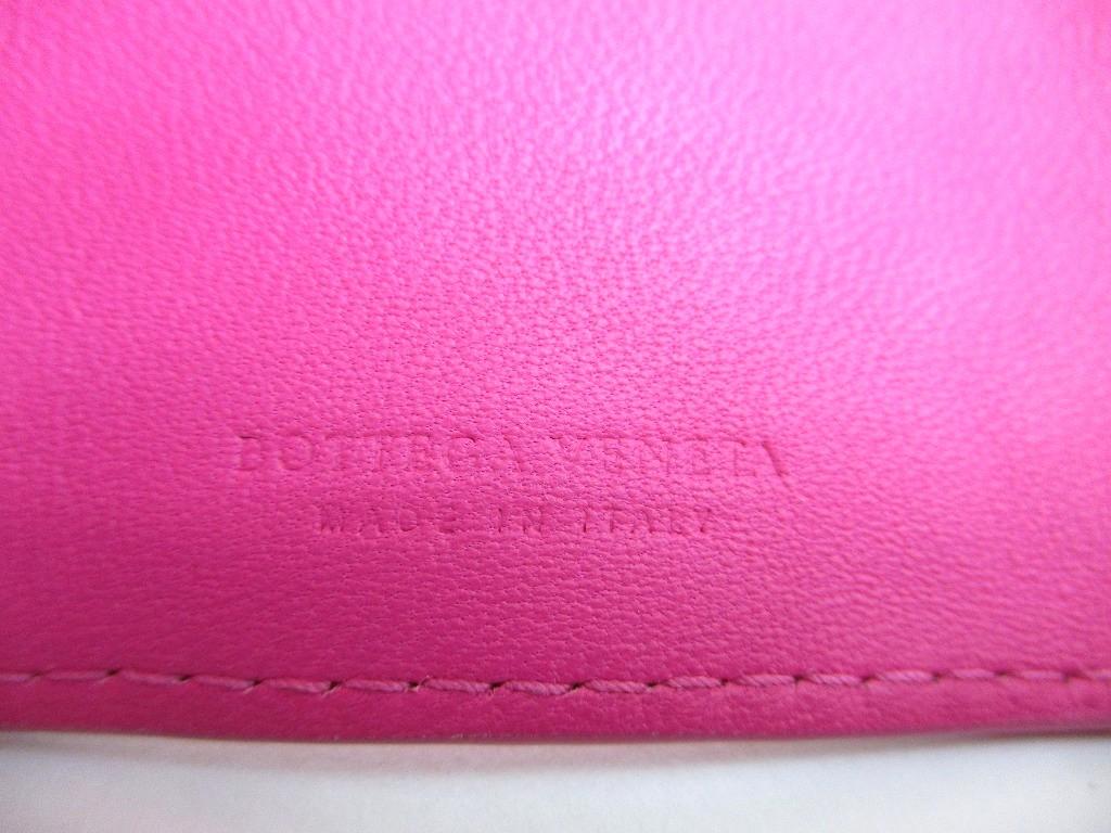 Authentic BOTTEGA VENETA Pink Leather Silver H/W 4 Pics Key Chain #b105  Seller Refurbished