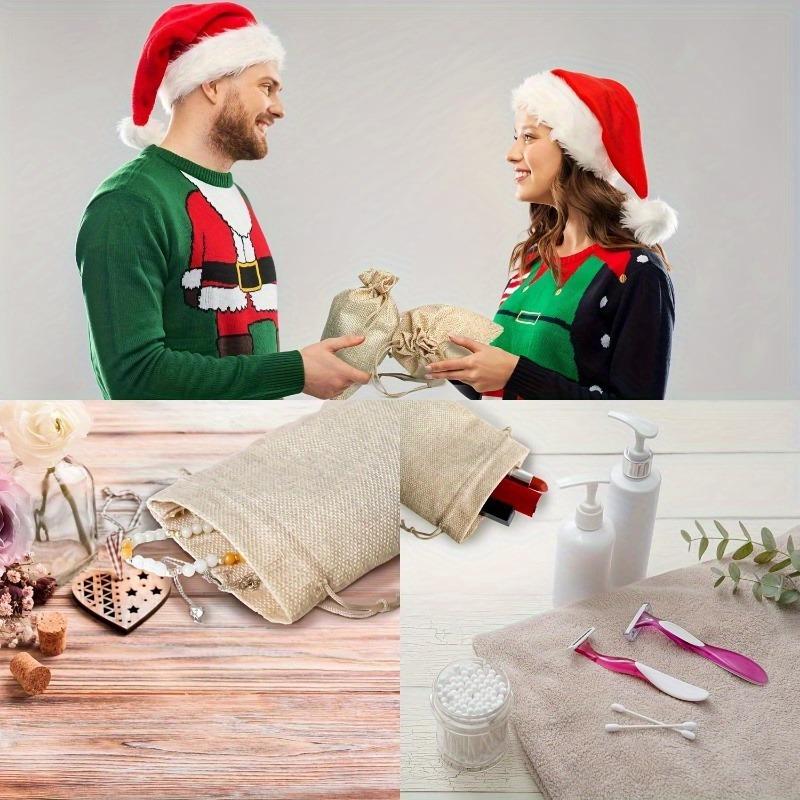 20 Stück Premium Jute Sackleinen Kordelzugbeutel - Mehrzweck Stoff Schmuckbeutel für Party, Hochzeitsgeschenke, Geburtstag, Kunst & DIY Handwerk