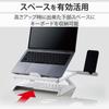 ELECOM Laptop Folded 280mm x 280mm x 26mm Weight Stand, 8-Stage Folding, 9.5cm Height, Dimensions (W) (D) (H), Capacity 10kg, White, PCA-LTSH8WH