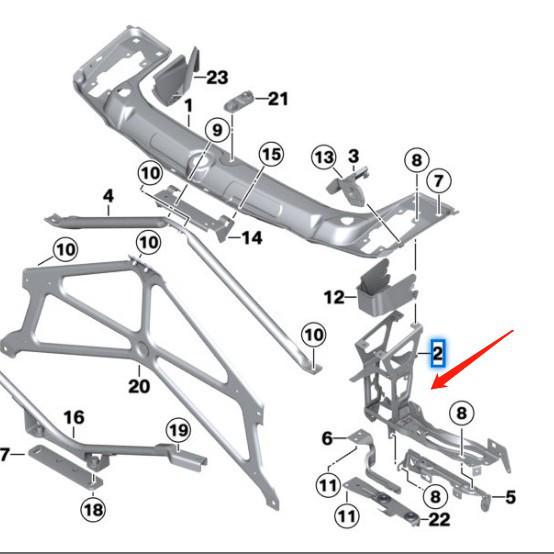 BMW 3 Series F80 M3 Headlight Bracket Set (51648055669/51648055670)