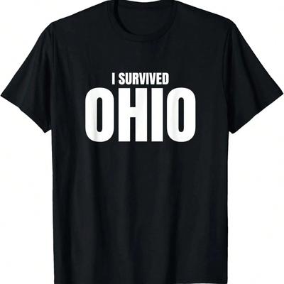 Ik Overleefde Ohio Grappige Meme Sarcastisch Alleen in Ohio Zegging T-shirt