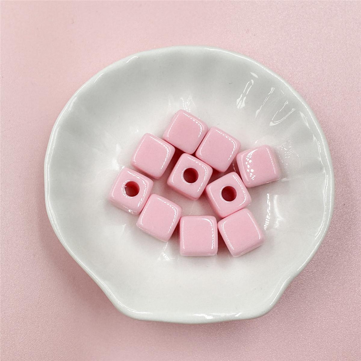 

50 шт яркие цвета 10 мм квадратная форма для изготовления ювелирных изделий акриловые бусины-разделители материалы из бисера ювелирные изделия розовый