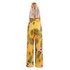 Frauen Sommer Backless Sexy Coconut Tree Print Neunte Hosen Halter Elastische Strampler Overall