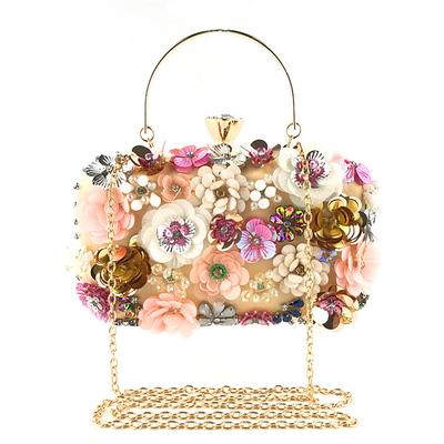 Kobiety Flower Decoration Clutches Evening Chain Crossbody Bags Party HandBag