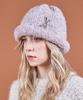 Bajal Va Brooch Melange Wool Rolling Beanie Pink Mix