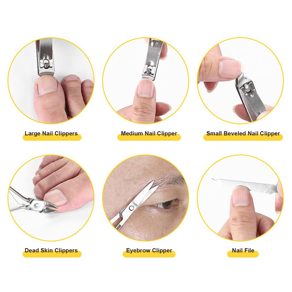 12-teiliges Maniküre-Set mit Etui, professionelles Pediküre-Set, Nagelknipser, Edelstahl, Salonpflege