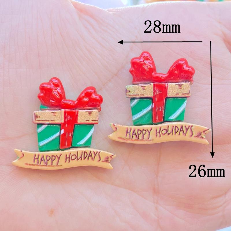 10Pcs New Mini Cute Cartoon Christmas Series Flat Back Resin Cabochons Scrapbooking DIY Jewelry Craft Decoration Accessorie