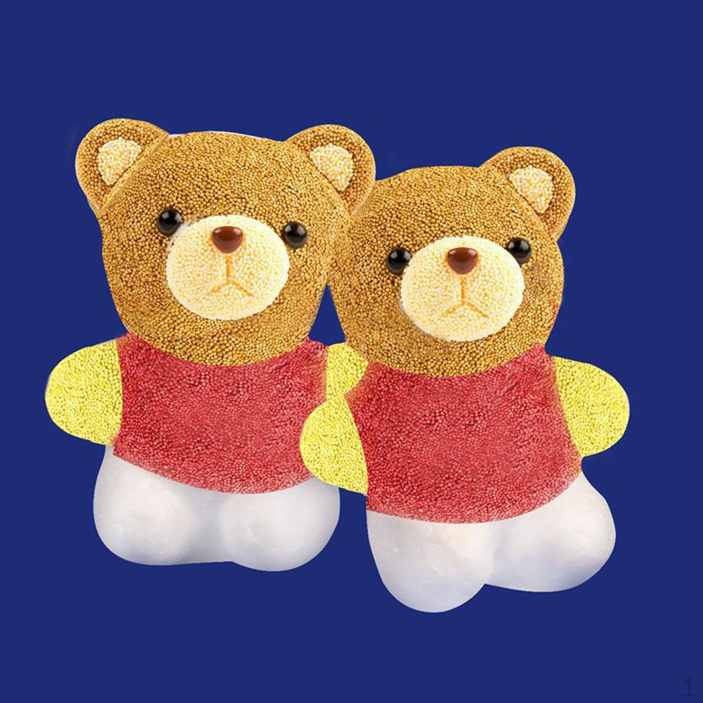 

40 шт. Поделки из пенопласта в форме медведя, Креативные DIY Ручной работы, Раскрашенные