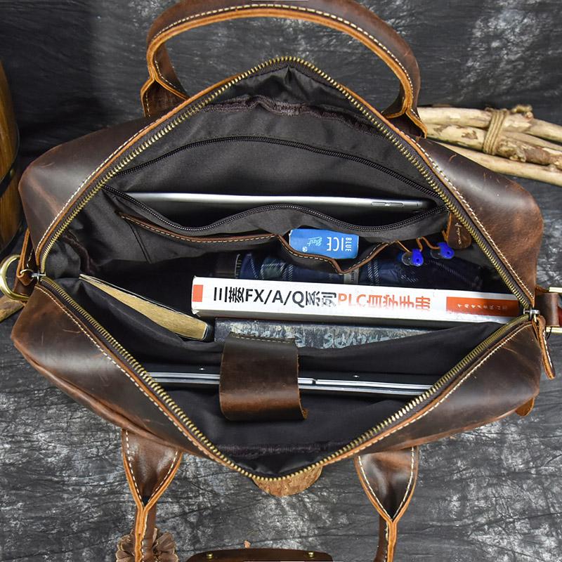 15.6“ Men Briefcase Bag Men's Bag Genuine Leather Briefcases Man Business Laptop Computer Handbags For Men Working Tote Bag