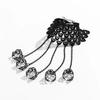 Creative Vintage Black Lace Finger Wrist Chain Rings Bracelets For Women Metal Connecting Hand Harness Bangles Punk Jewelry