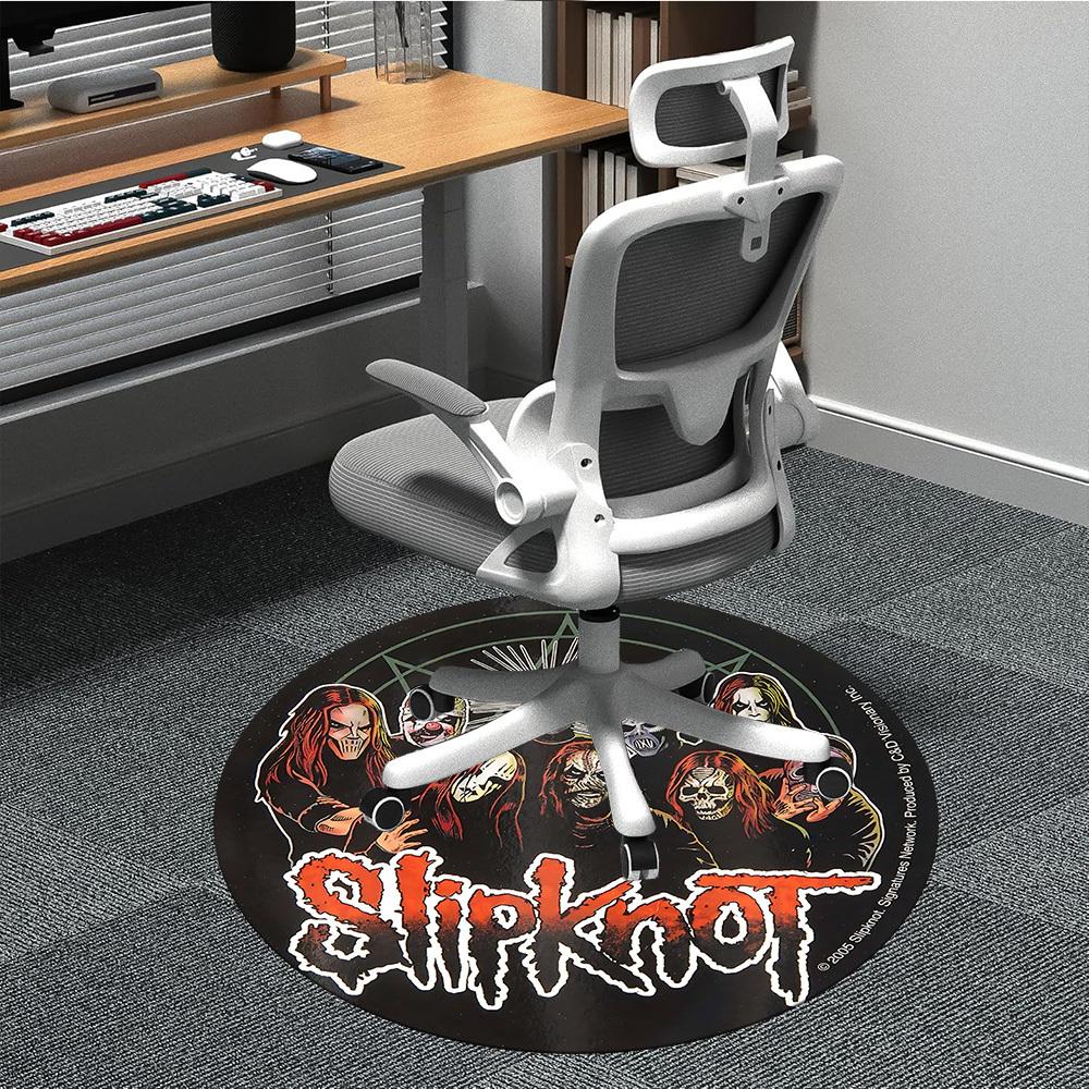

1 шт. Ковер с символикой группы Slipknot, Круглый, Нескользящий, Прочный, Большого размера, Офисный ковер, Подходит для офиса, Красивое украшение 80cm