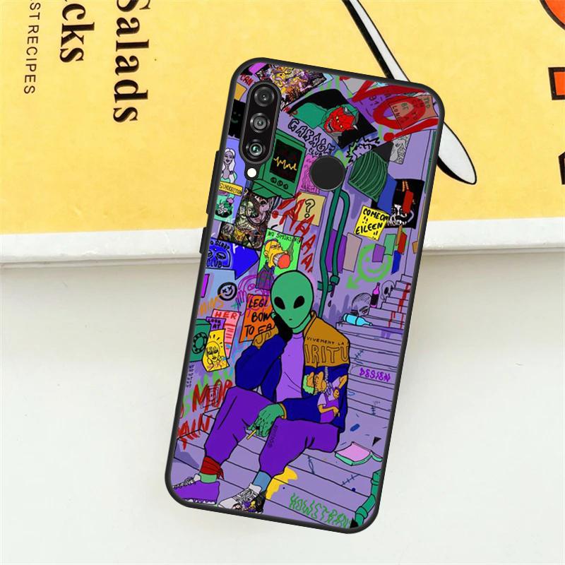 Aesthetics Cartoon Alien Space For Huawei Nova 9 10 SE 7i 8i 11i 12i 12s Y73 Y72 Y61 Y91 Y90 Y70 P30 P40 Lite Y60 Pro Case