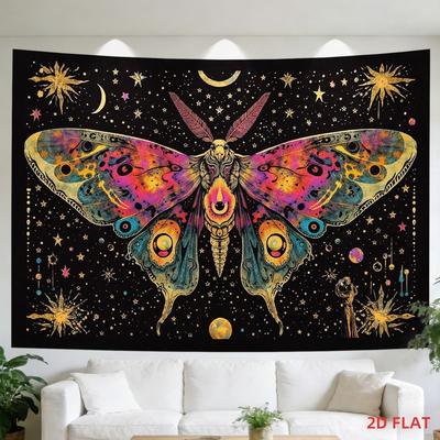 Snake Moth Moon Floral Tapestry Wall Hanging for Living Room Bedroom Yoga Meditation Room Wall Art Witchy Boho Decor