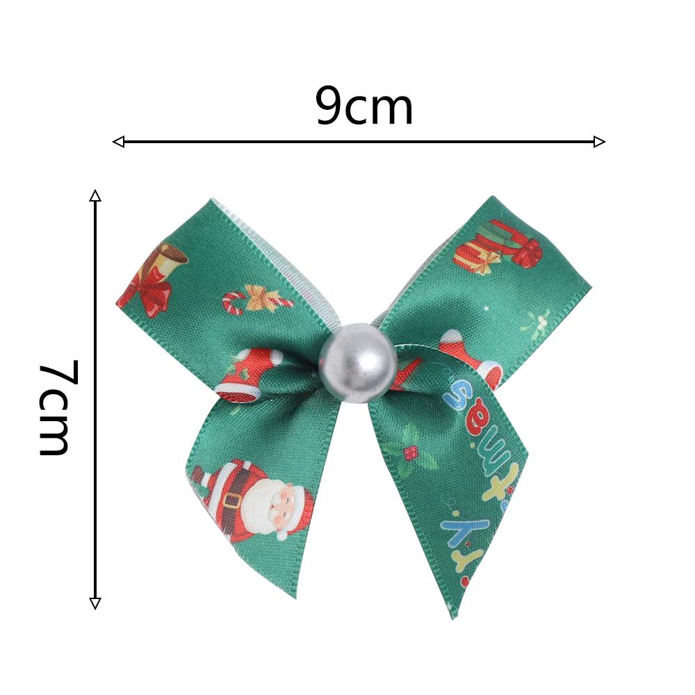 10Pcs Bow Ribbon Christmas Supplies Decoration Xmas Tree Pendant Ornament Bows for Home Decor New Year's 2025 Gifts Accessories