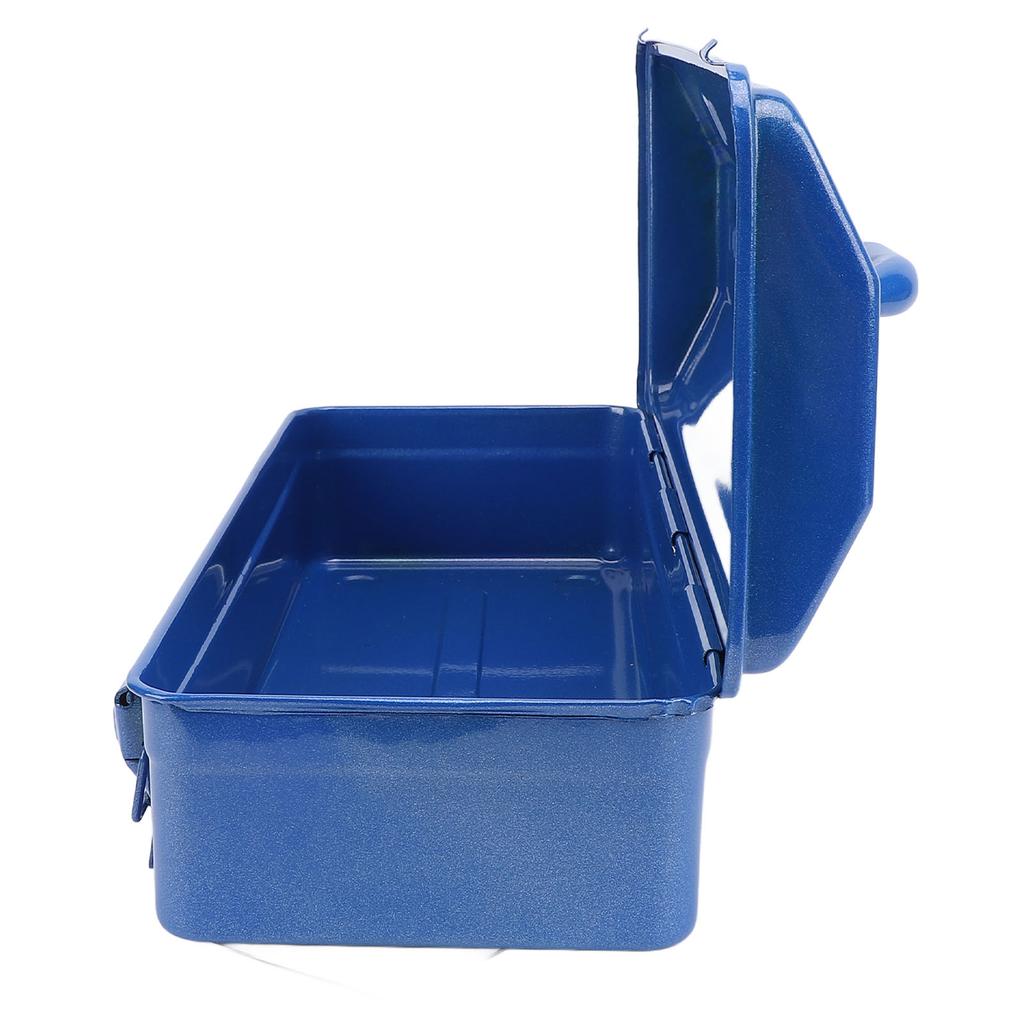 Blue Toolbox Metal Structure High Load Bearing Portable Tool Storage Organizer for Workshop Garage Car Job Site 410
