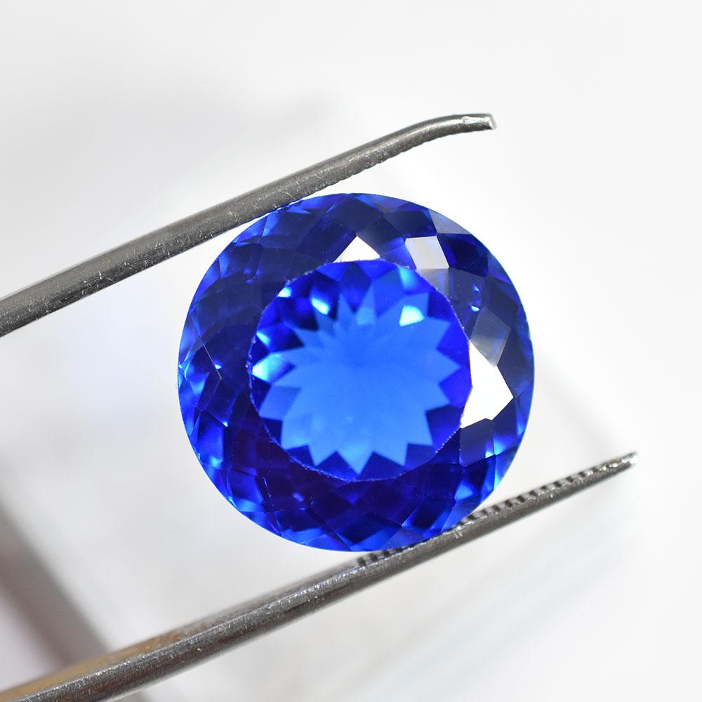 19.60 Ct Natural Kashmiri Blue Sapphire Round Cut   Loose Gemstone