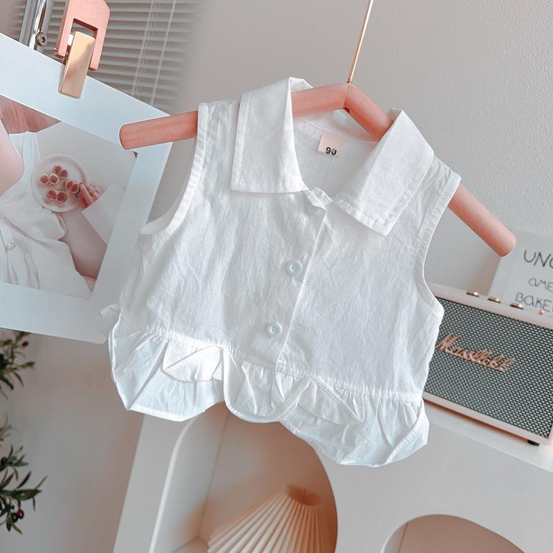 Girls' Summer Flutter Sleeve Top & Wide-Leg Pants Set - New Fashion Design (AXA736)