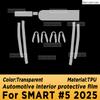 For SMART 5 2025 Panel Navigation Automotive Interior Screen TPU Protective Film Cover Anti-Scratch Sticker