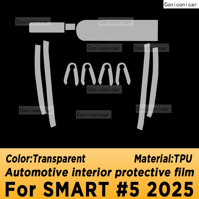 For SMART 5 2025 Panel Navigation Automotive Interior Screen TPU Protective Film Cover Anti-Scratch Sticker