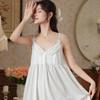 Women's Summer Lace Nightgown with Chest Pad - Wearable As Homewear or Dress