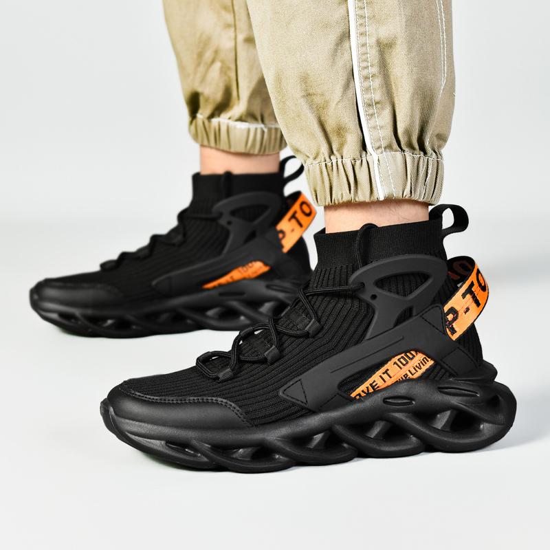 Men High Top Sneakers Breathable Mesh Lightweight Socks Shoes Comfortable Men Casual No-slip Walking Sneakers