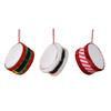 Christmas Drum Hanging Ornament for Tree Decoration Plush Fabric Texture Classic Red Green Colors