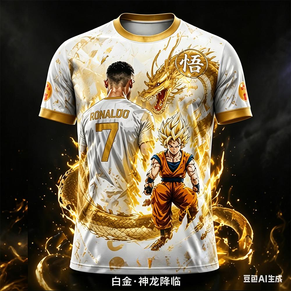Summer Hot Dragon Short Sleeved Tee Kid Adults Oversized Breathable Quick Drying Soccer Sports Top Men Jersey